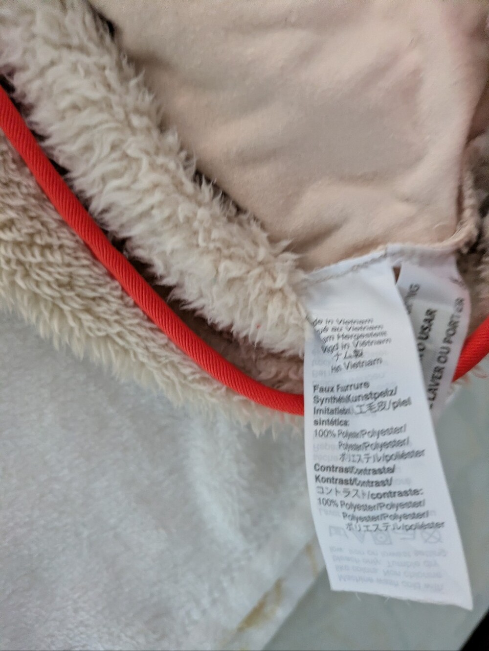 EUC JCrew tan & orange zip-up fleece jacket - Picture 9 of 9